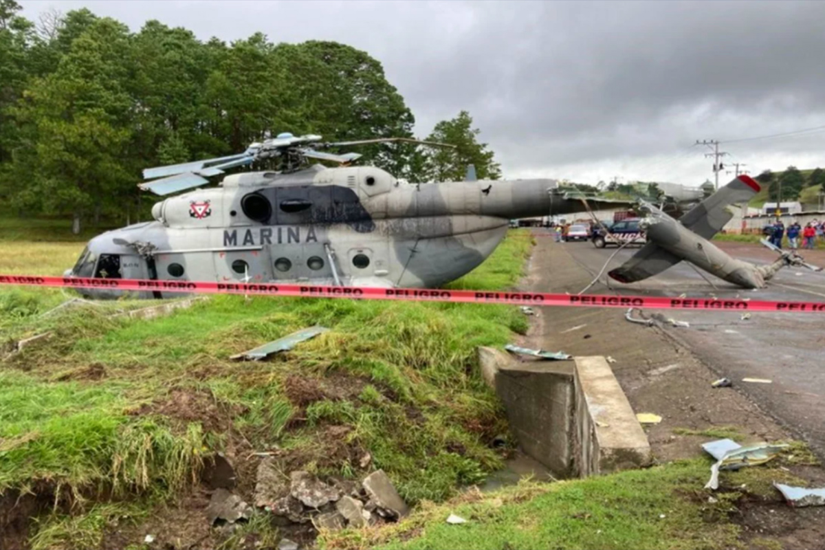 Se desploma en Hidalgo aeronave de la Marina; viajaba el secretario de gobierno de Veracruz