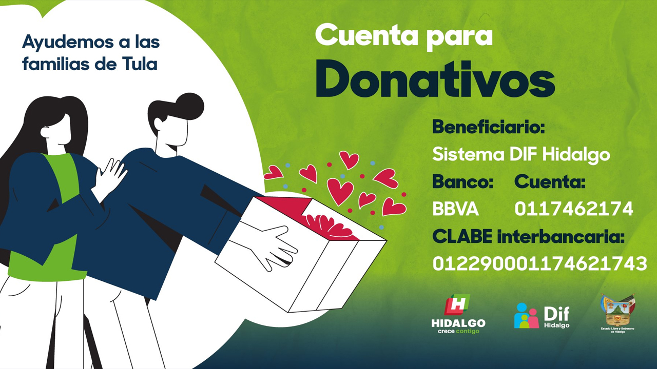 Gobierno de Hidalgo habilita Sistema DIF para donaciones y apoyo a damnificados