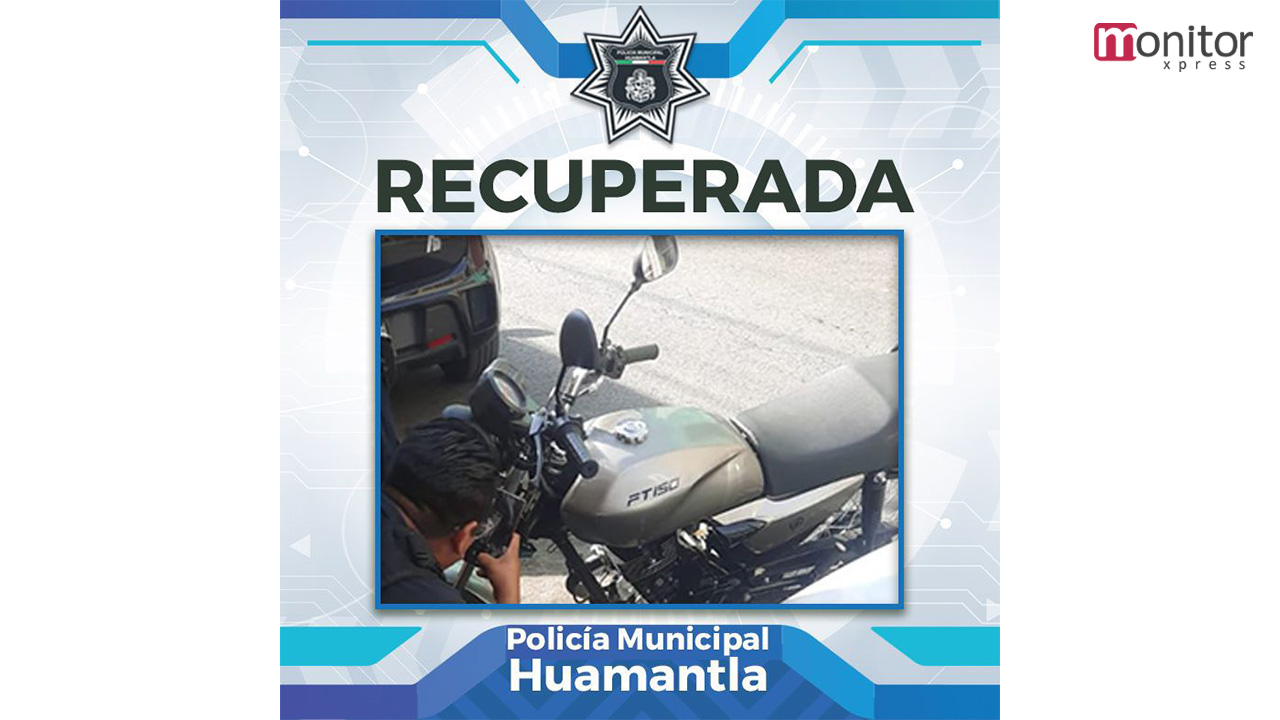 Recupera dirección de seguridad pública de Huamantla motocicleta con reporte de robo