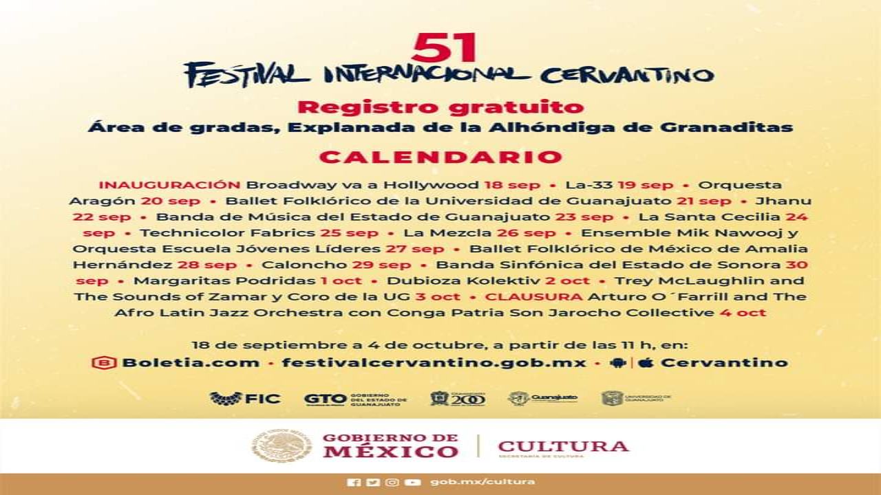 Ya está abierto el registro en línea para eventos del Festival Internacional Cervantino en la Alhóndiga de Granaditas