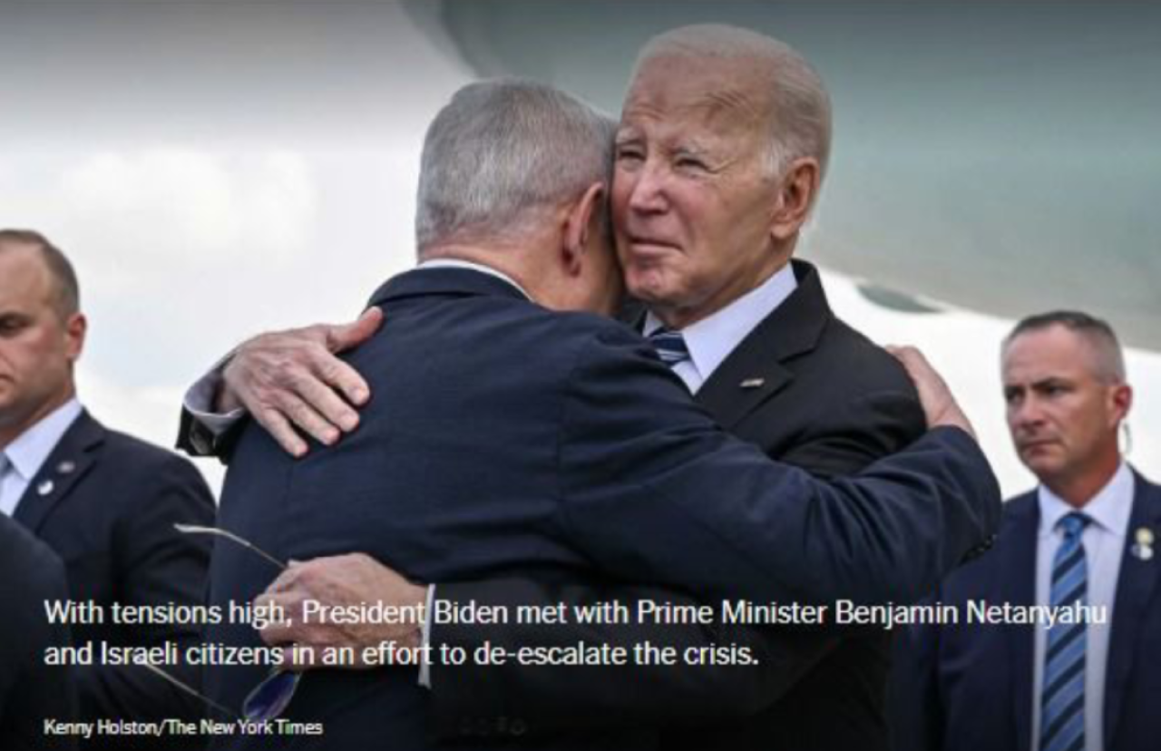 ¡Llegó papá! Biden llega a Israel y abraza a Netanyahu