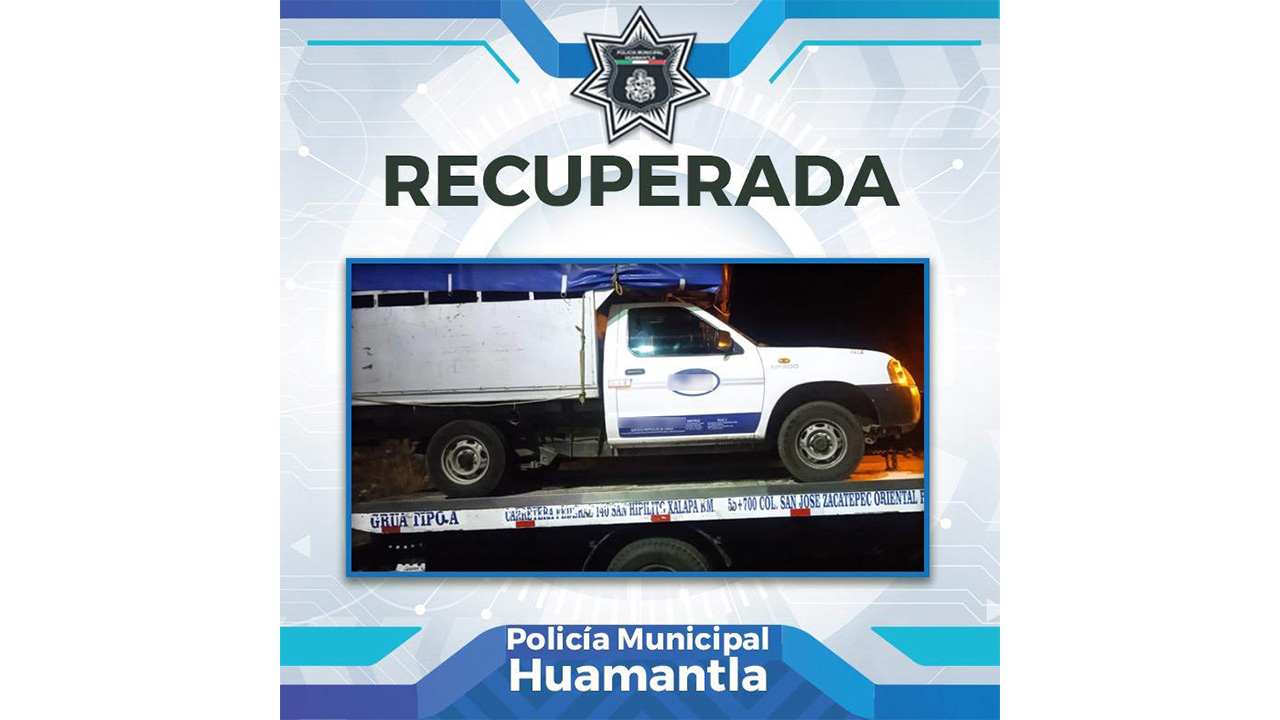 Recupera policía de Huamantla camioneta robada horas antes