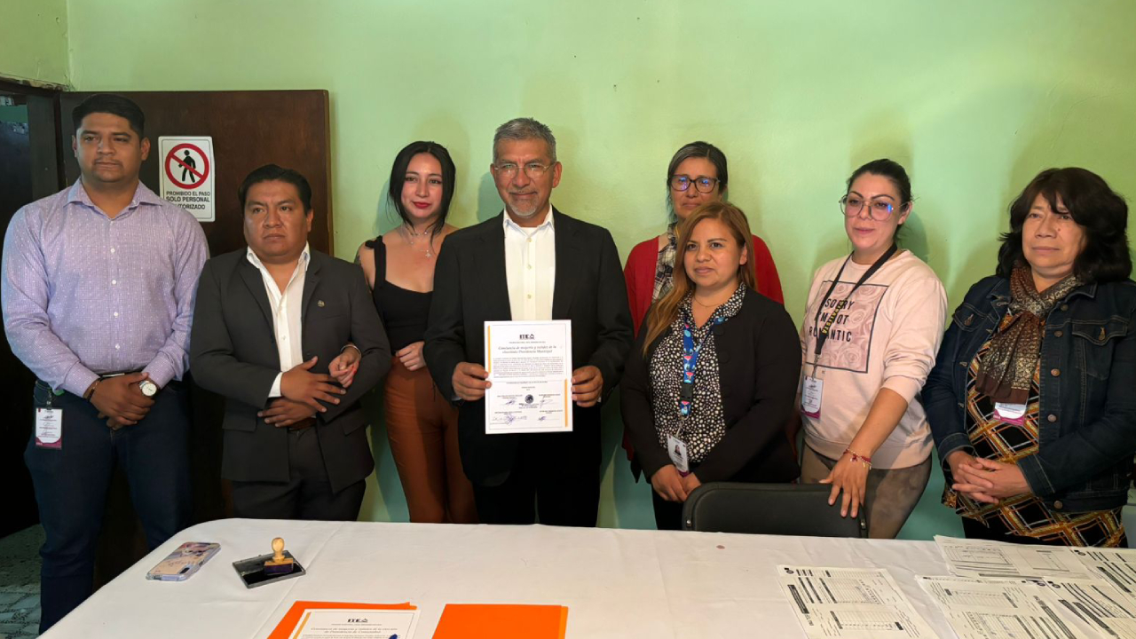 Se revierte la votación en Hueyotliplan, Sostenes Bedolla de MC recibe constancia de mayoría