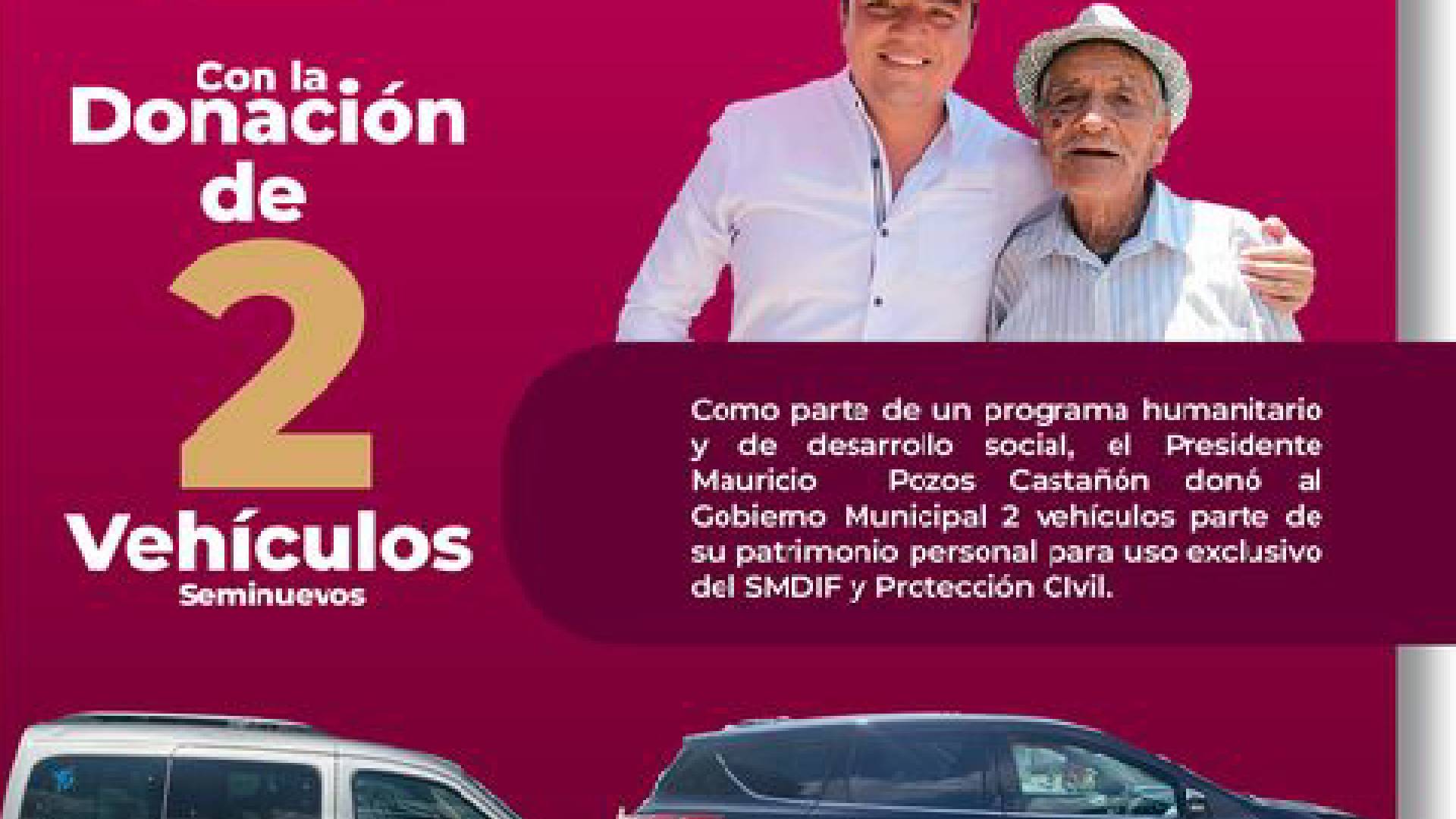 Donación de vehículos por el presidente municipal de Amaxac de Guerrero