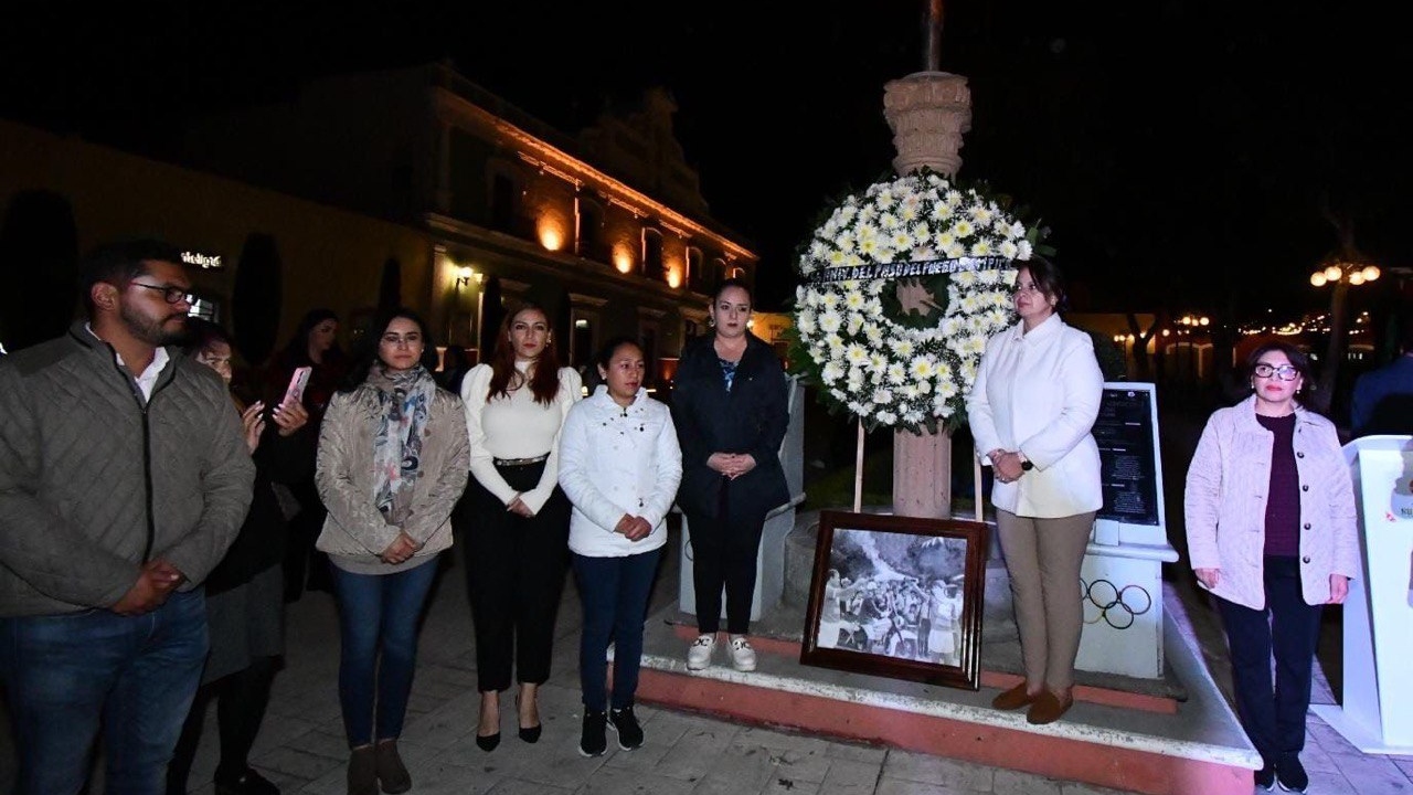 Conmemora ayuntamiento el 56 aniversario del paso por Huamantla del fuego olímpico de México 1968