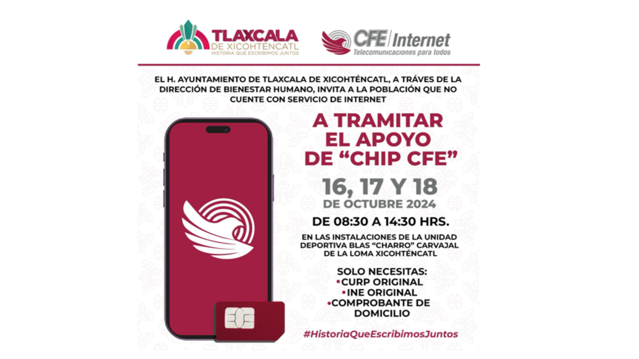 El Internet CFE Bienestar llega a Tlaxcala de Xicohténcatl