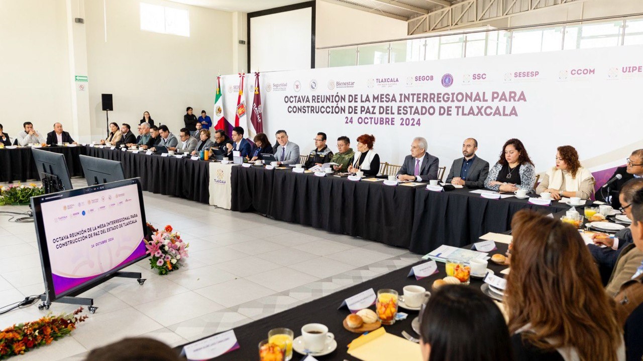 Tlaxcala de Xicoténcatl fungió como anfitrión de la 8ª Mesa Interregional para la Construcción de Paz del Estado