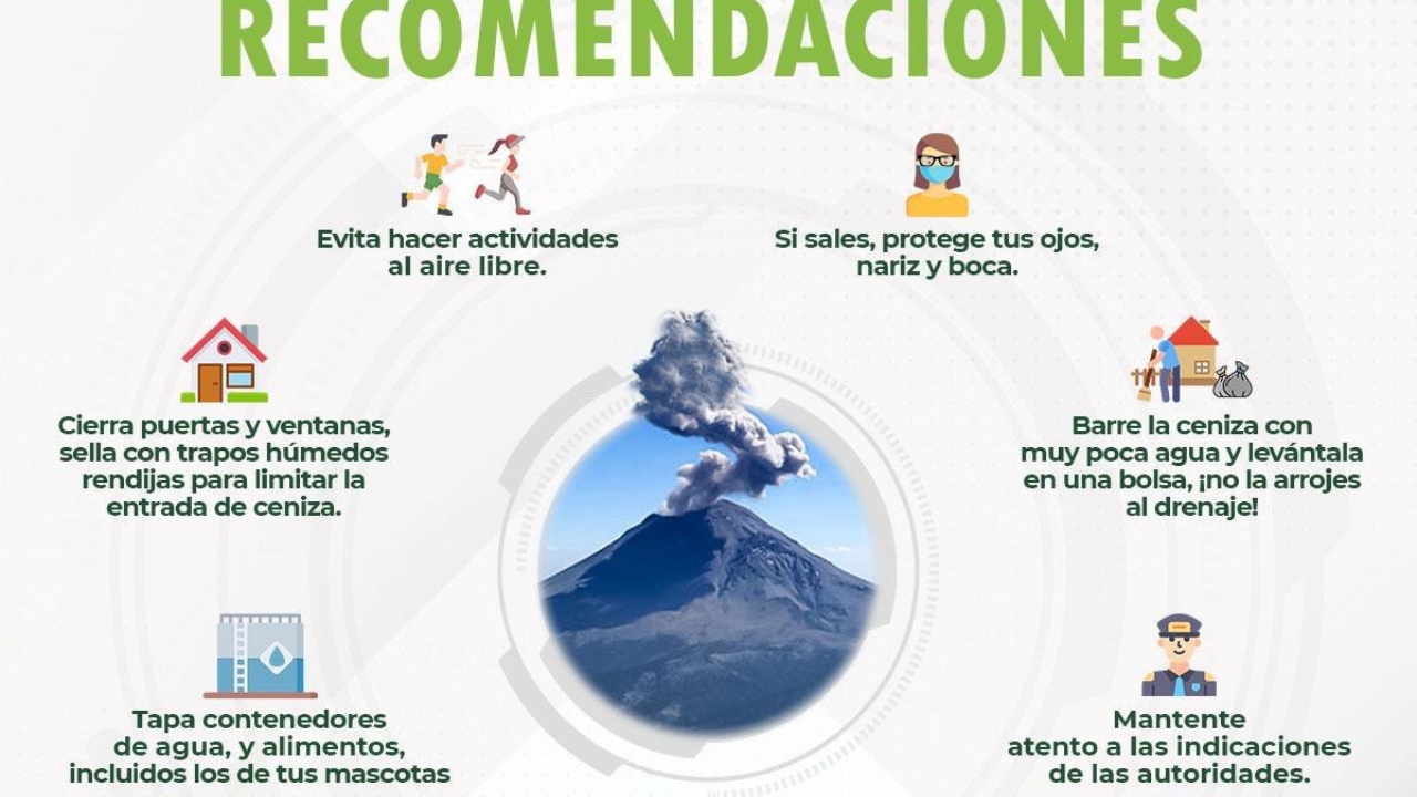 El gobierno municipal de Huamantla llama a la prevención ante emisión de ceniza volcánica