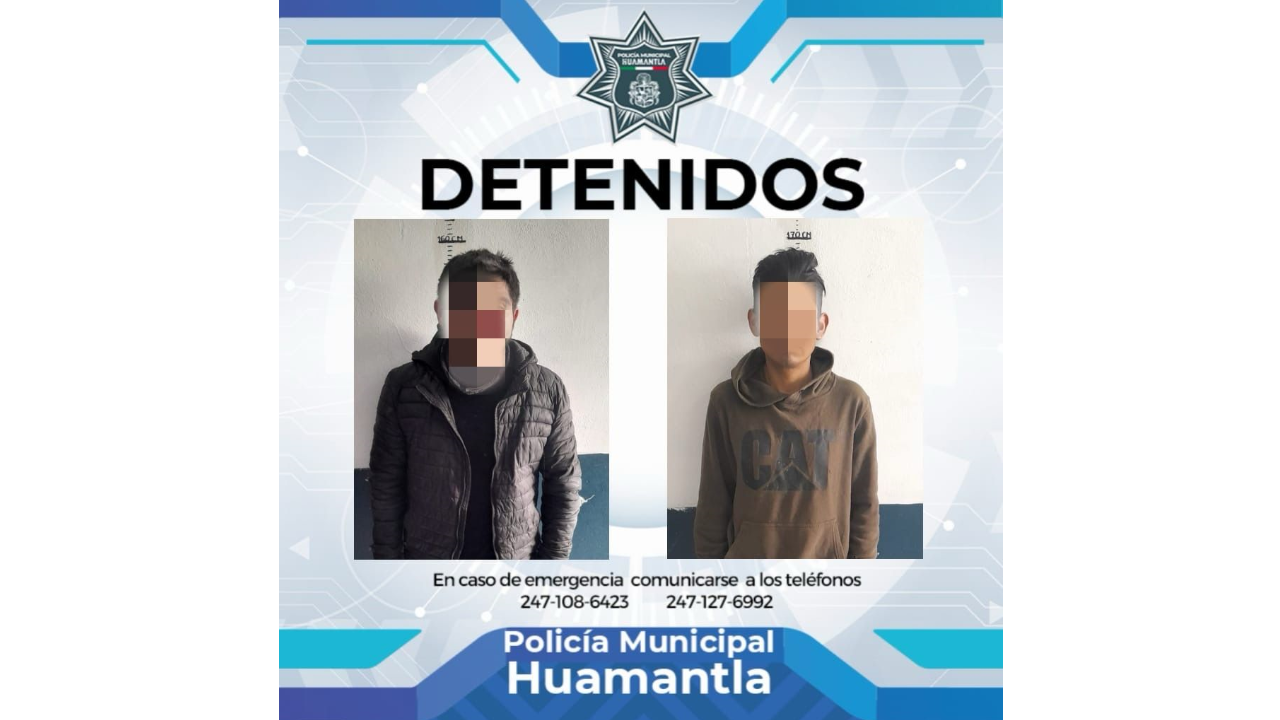 Detiene policía de Huamantla a 2 sujetos señalados por el delito de allanamiento de morada