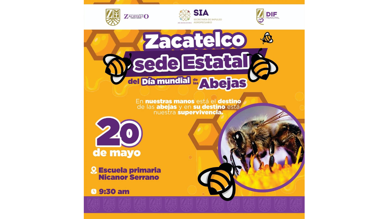 Zacatelco como sede estatal del Día Mundial de la Abeja, promoviendo su importancia