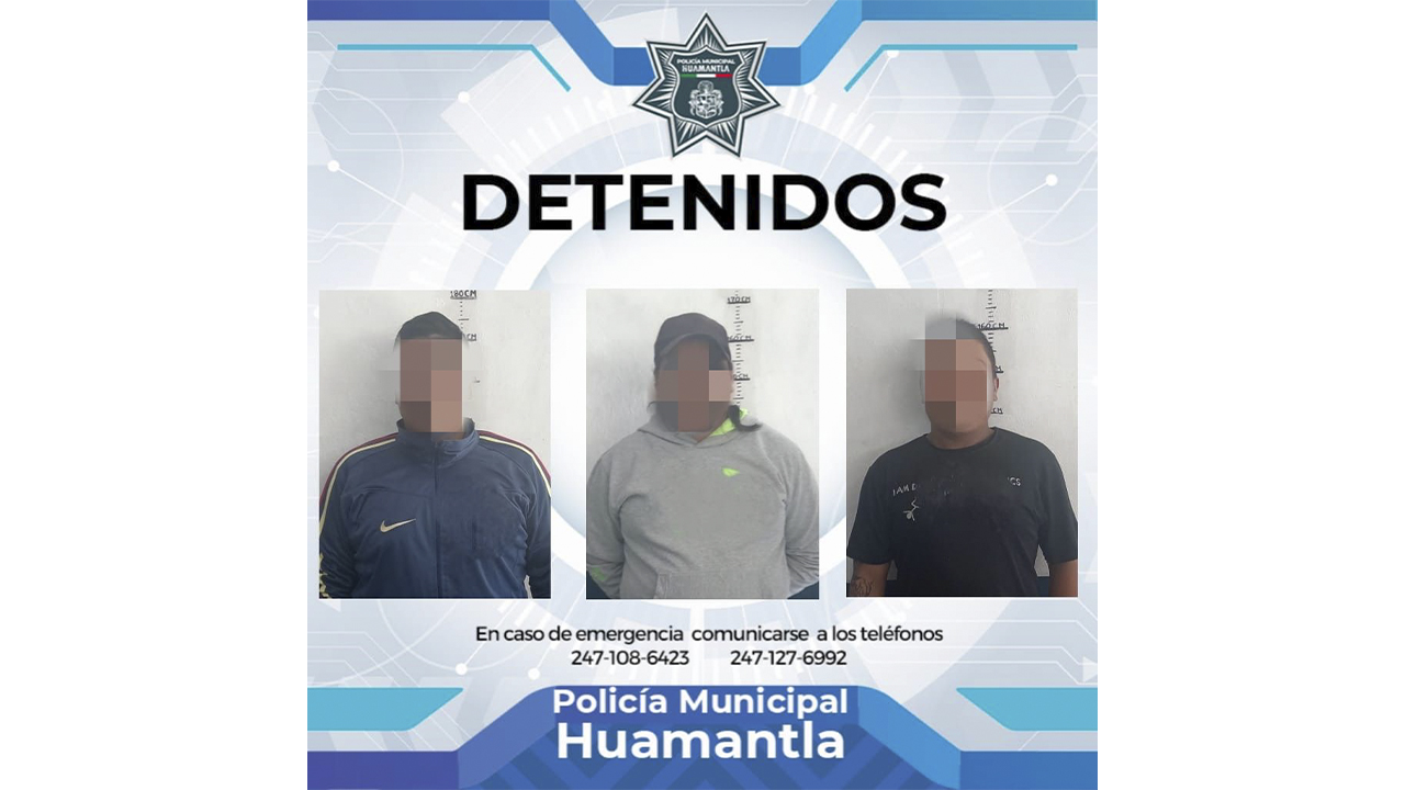 Disuade Policía Municipal de Huamantla riña y detiene a tres sujetos