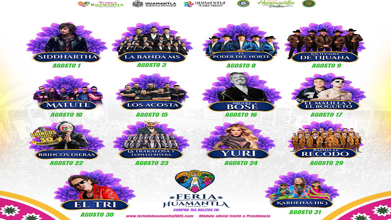 Huamantla vivirá un fin de semana inolvidable con grandes presentaciones musicales en el Foro del Artista