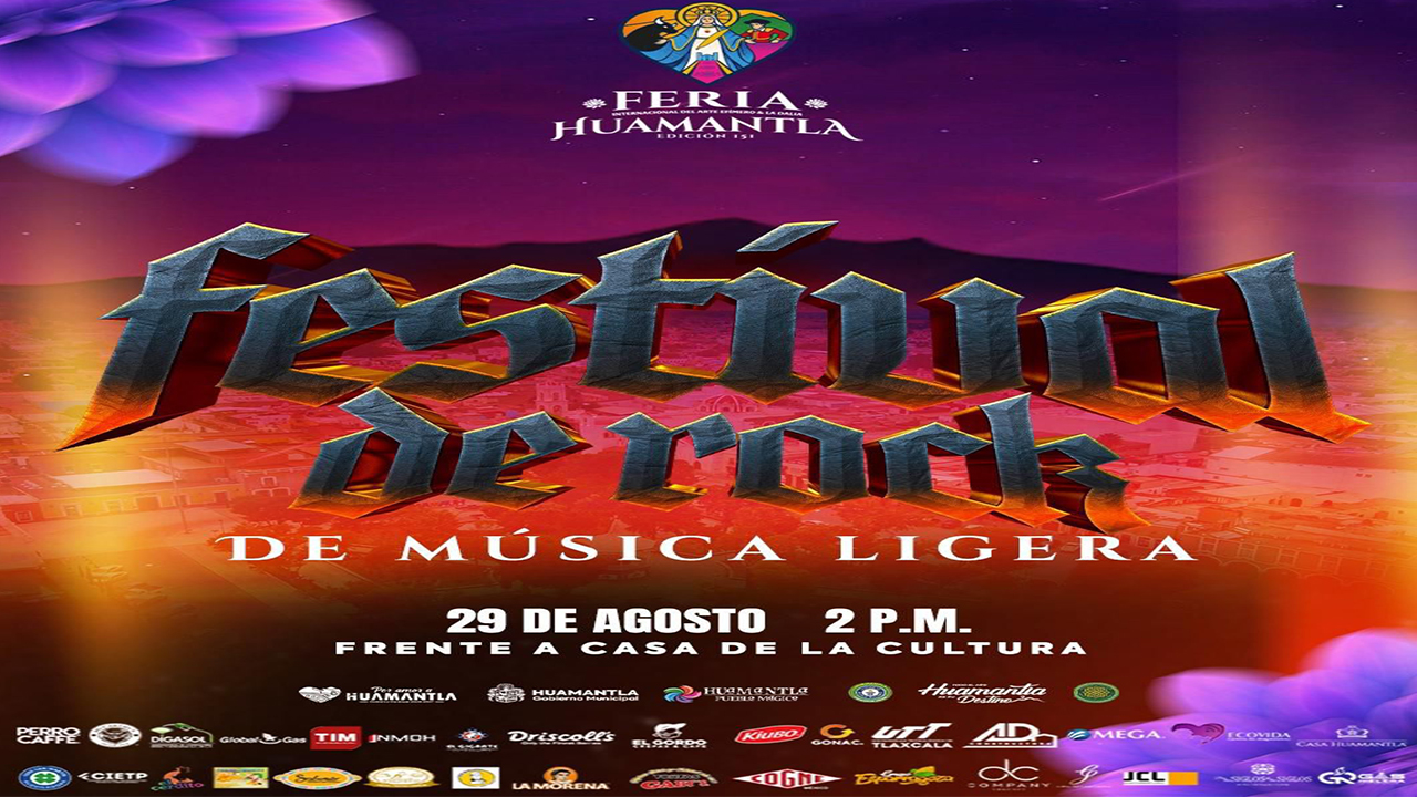 El Festival de Rock “De música ligera” encenderá el escenario de la Feria Huamantla 2025