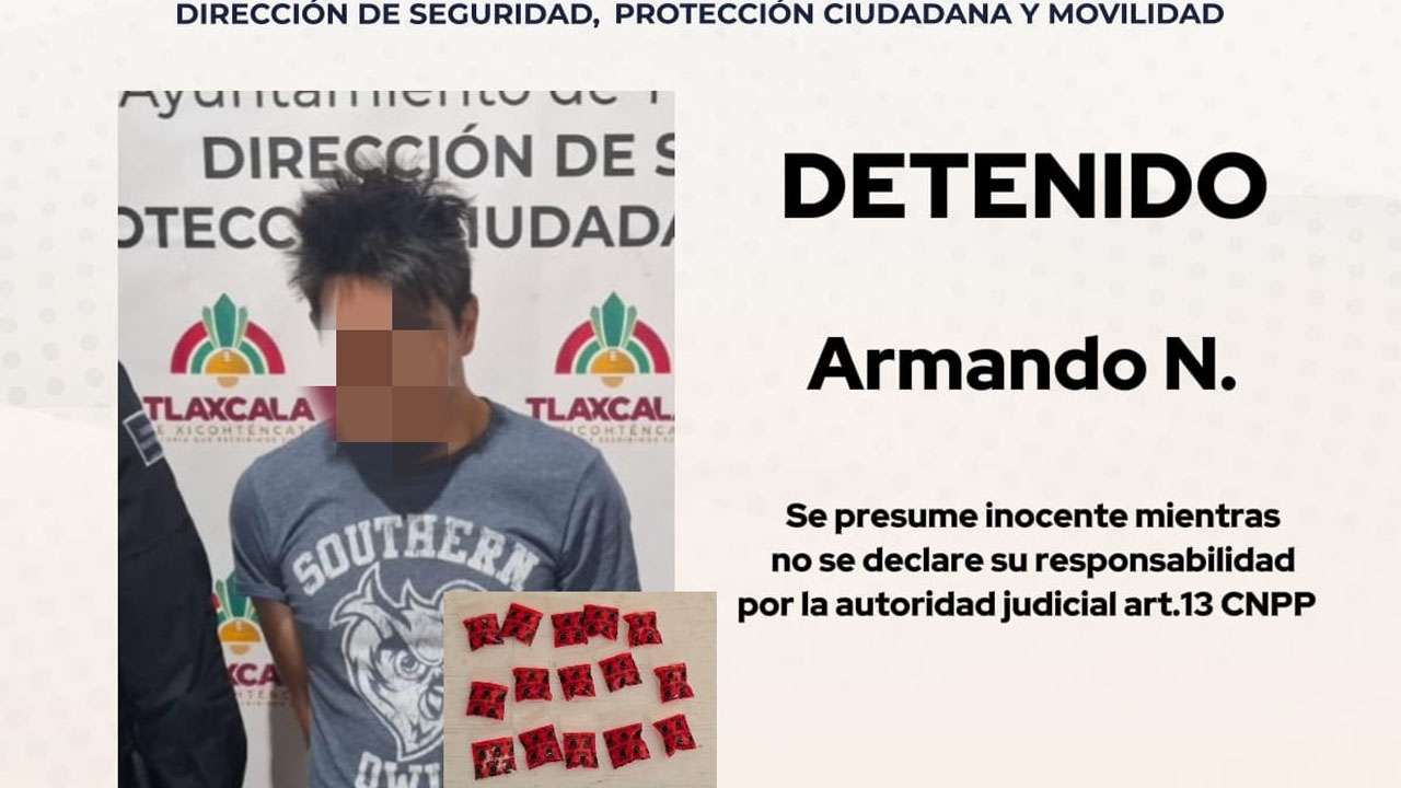 Policía de la capital frena actividades ilícitas contra la salud en la loma Xicohténcatl y detiene a un hombre