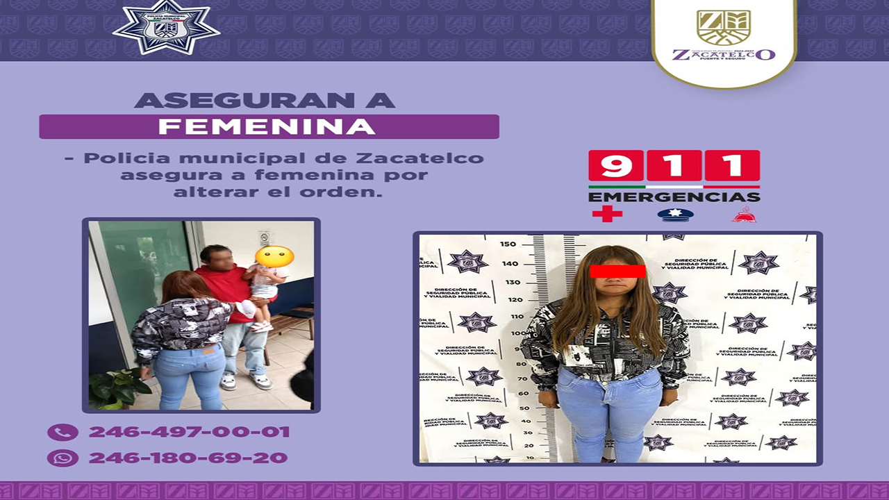 Joven es detenida por alterar el orden en tienda 3B de Zacatelco; una menor fue resguardada por la Procuraduría