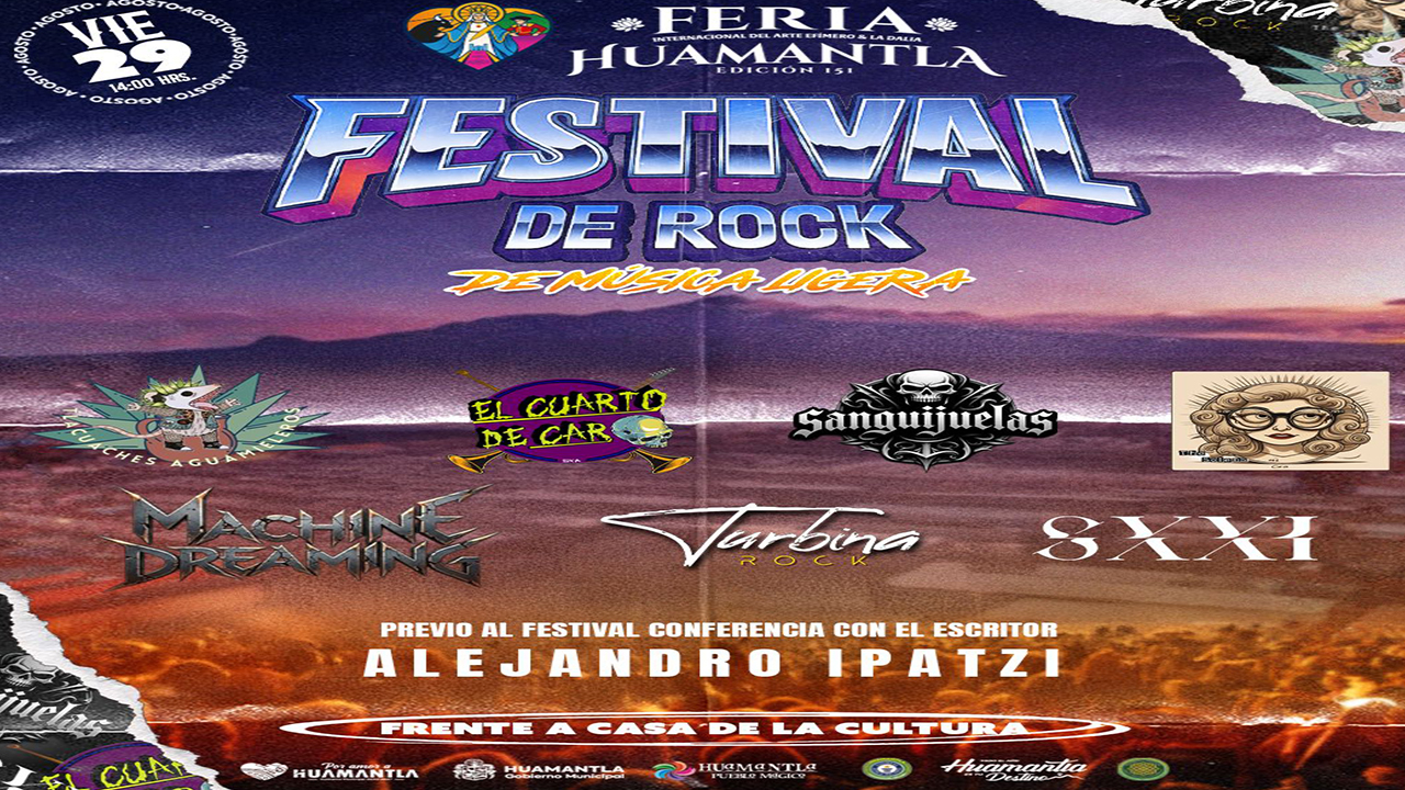 El Festival de Rock “De Música Ligera” llega a la Feria Internacional del Arte Efímero y la Dalia 2025