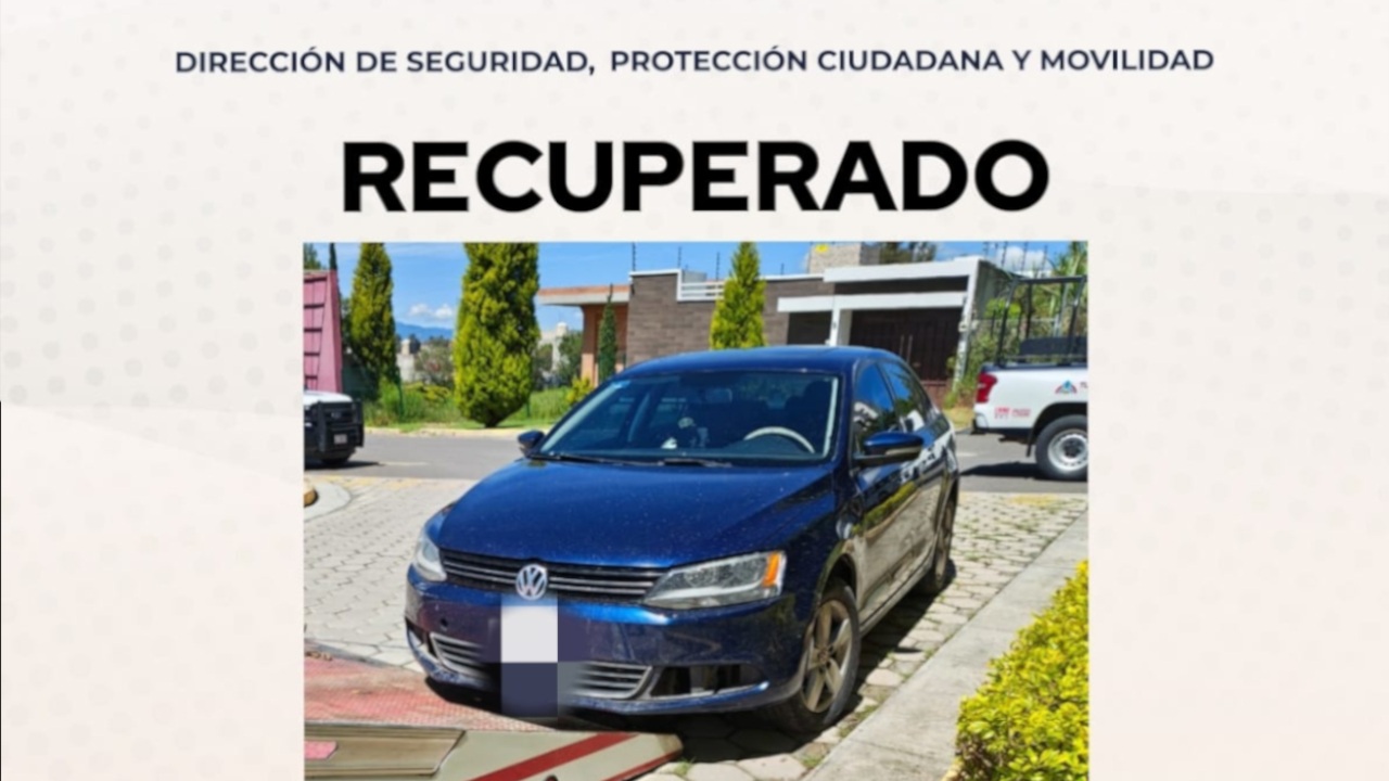 Policía municipal de Tlaxcala recupera vehículo robado tras reporte al sistema de emergencias