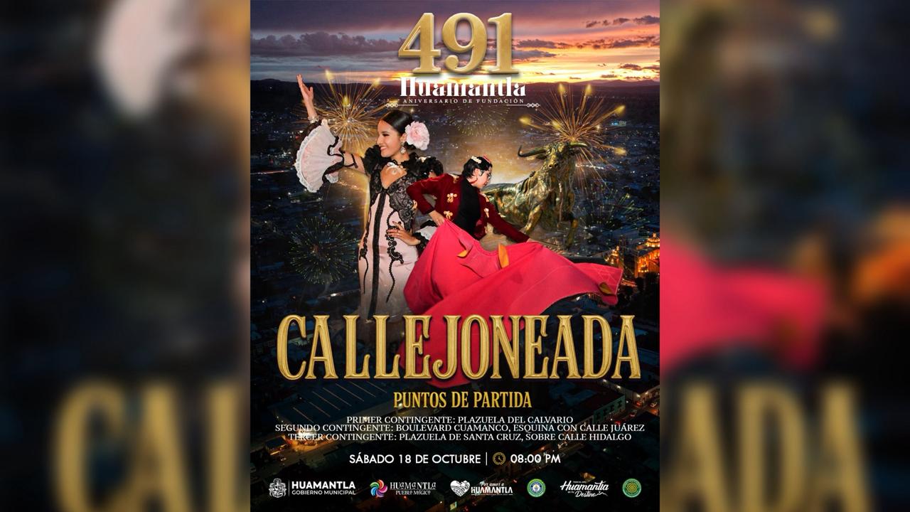 Invitan a participar en la tradicional Callejoneada por los 491 años de fundación de Huamantla