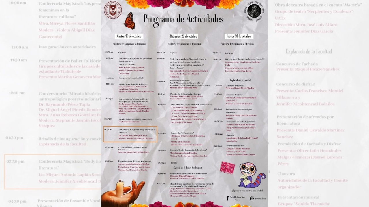 Arranca el XXXVII Festival “La muerte tiene permiso” In memoriam Juan Rulfo