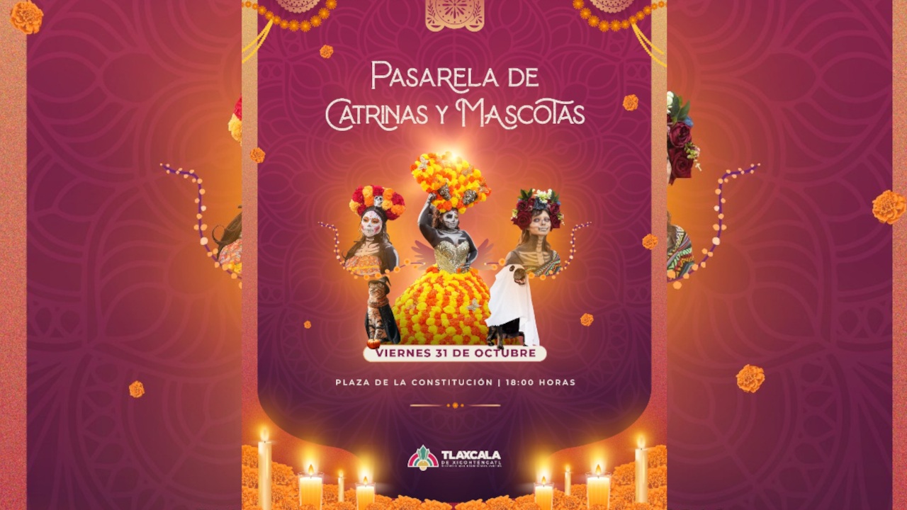 Invita el Ayuntamiento de Tlaxcala a participar este viernes en la pasarela de catrinas y mascotas