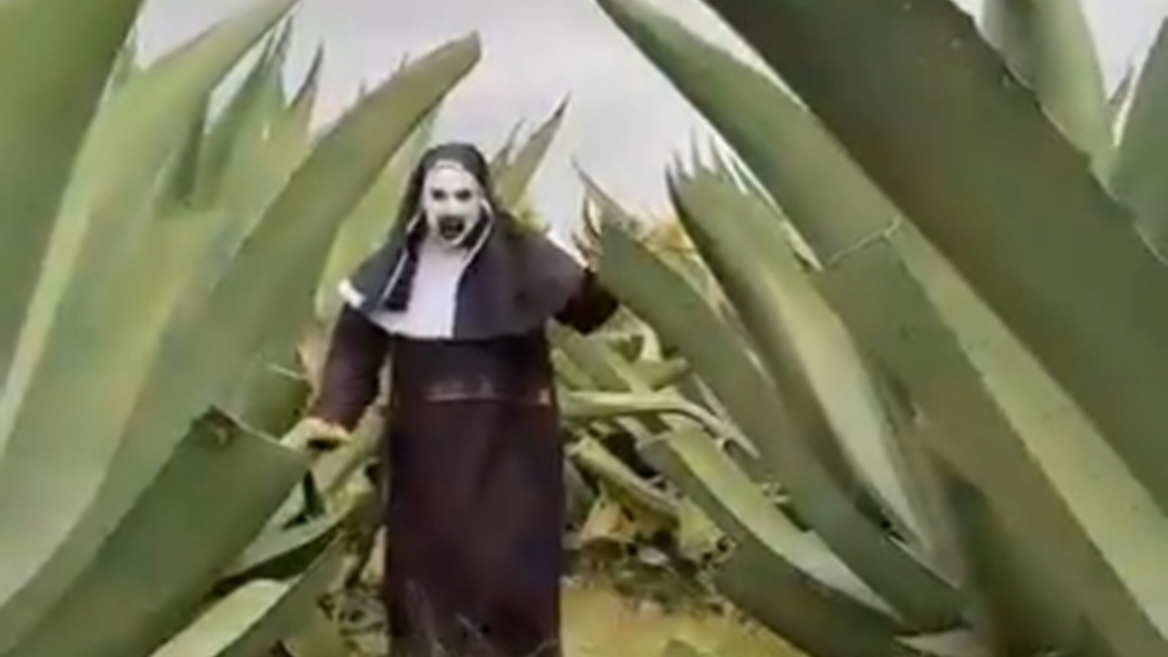 🎡 La monja se dió una vuelta en #Nanacamilpa y probó el delicioso pulque.  😋