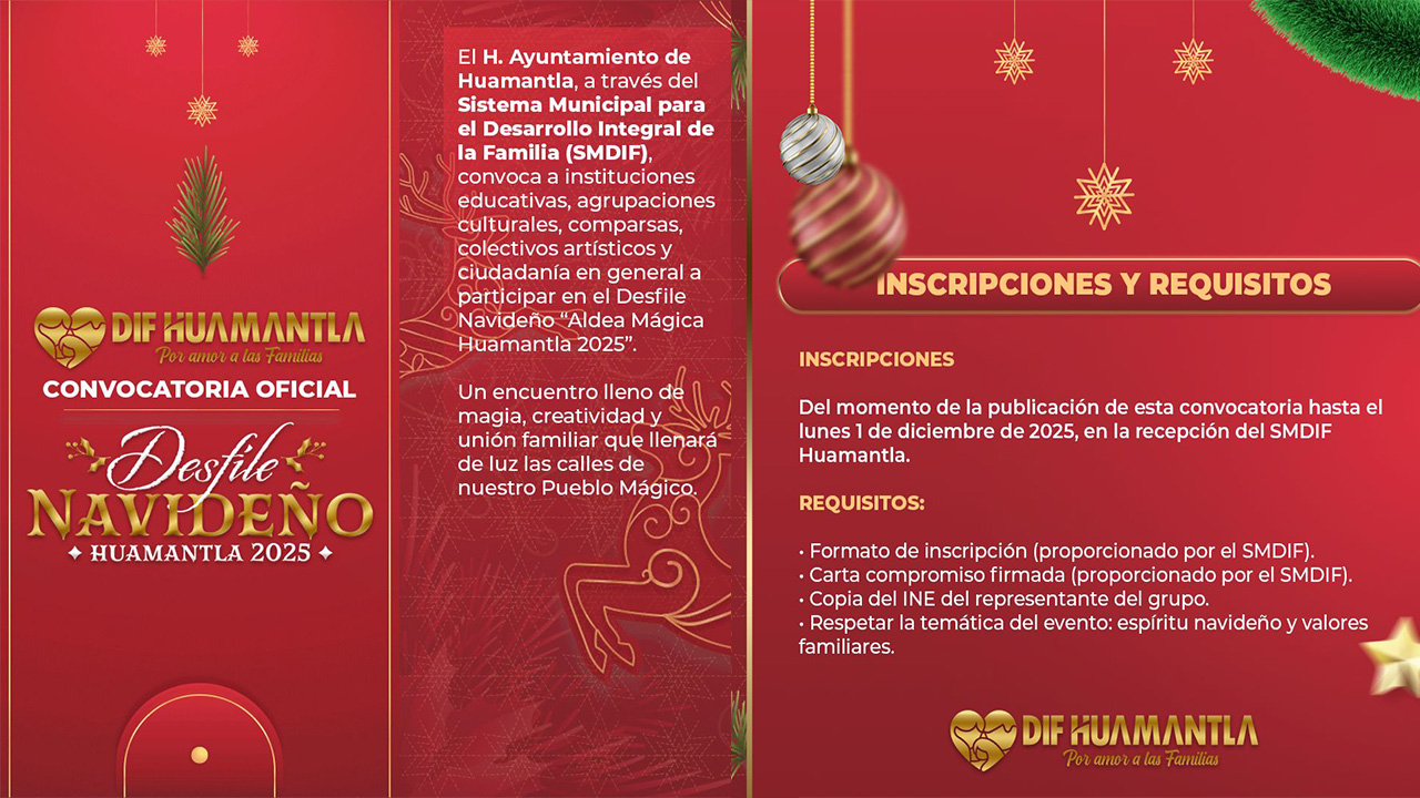 Continúa abierta la convocatoria del SMDIF para participar en el desfile navideño de la Aldea Magica 2025