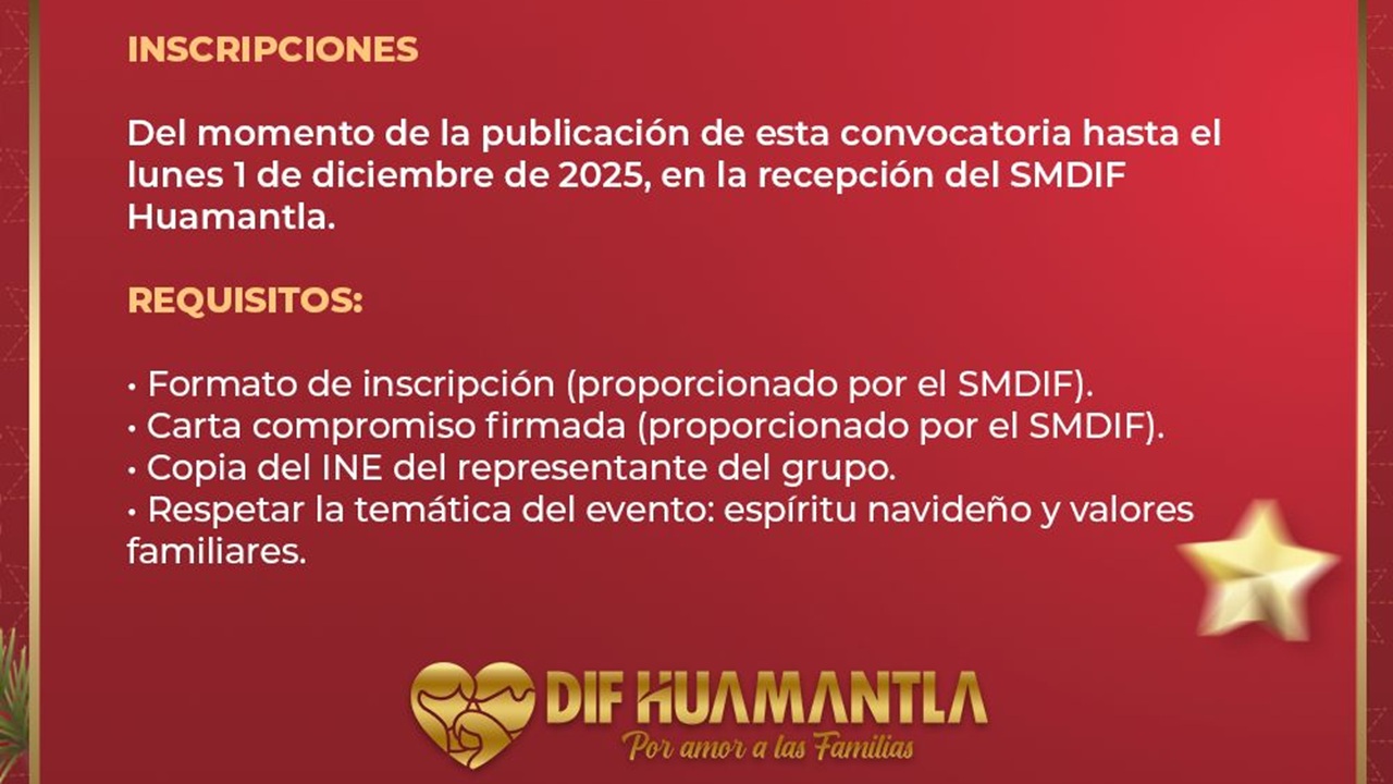 Continúa abierta la Convocatoria del SMDIF para participar en el Desfile Navideño de la Aldea Mágica este 2025