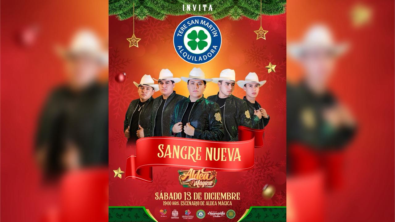 Invitan a disfrutar la presentación estelar de Sangre Nueva en la Aldea Mágica de Huamantla