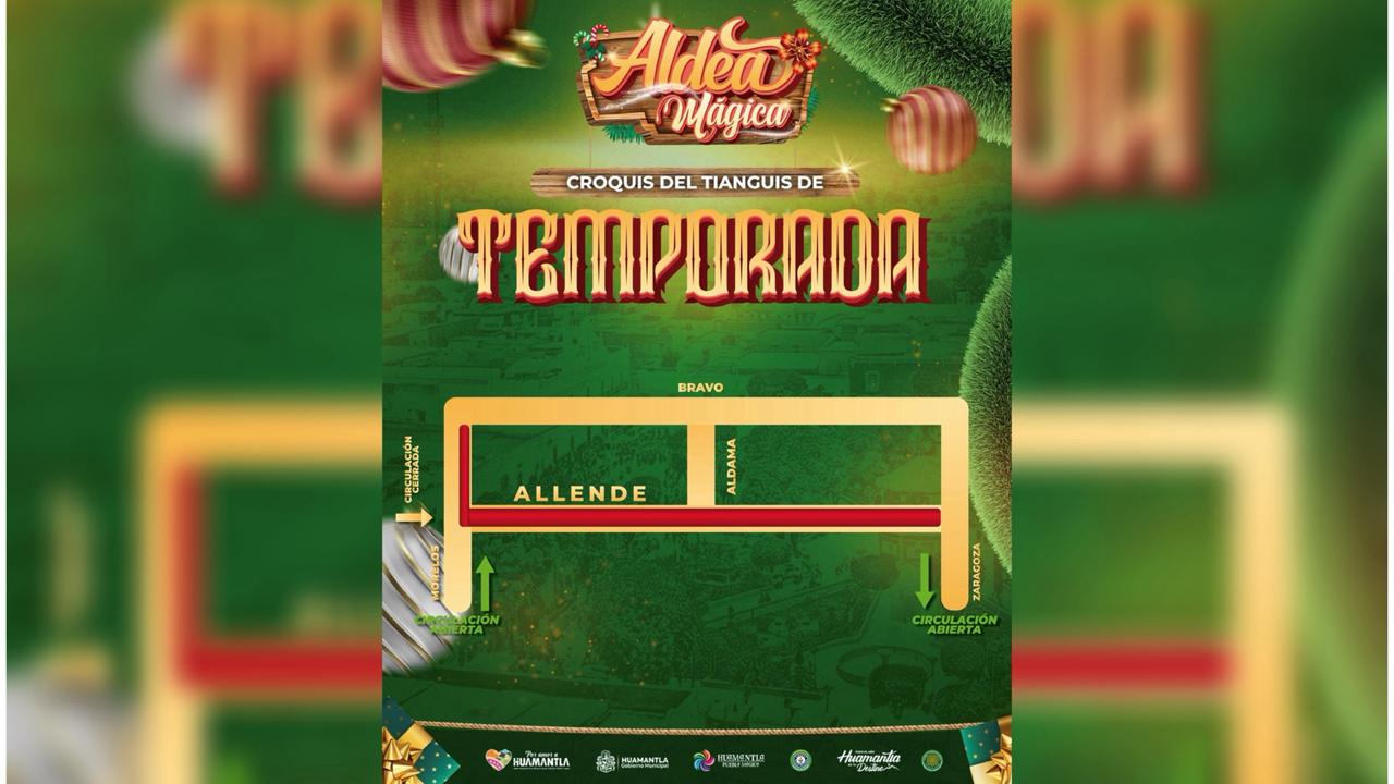 Gabierno de Huamantl Anunciaa Medidas Viales por Tianguis de Temporada Navideña