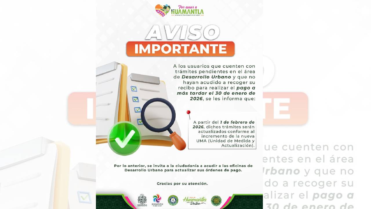 Desarrollo Urbano informa actualización de trámites conforme a la nueva UMA