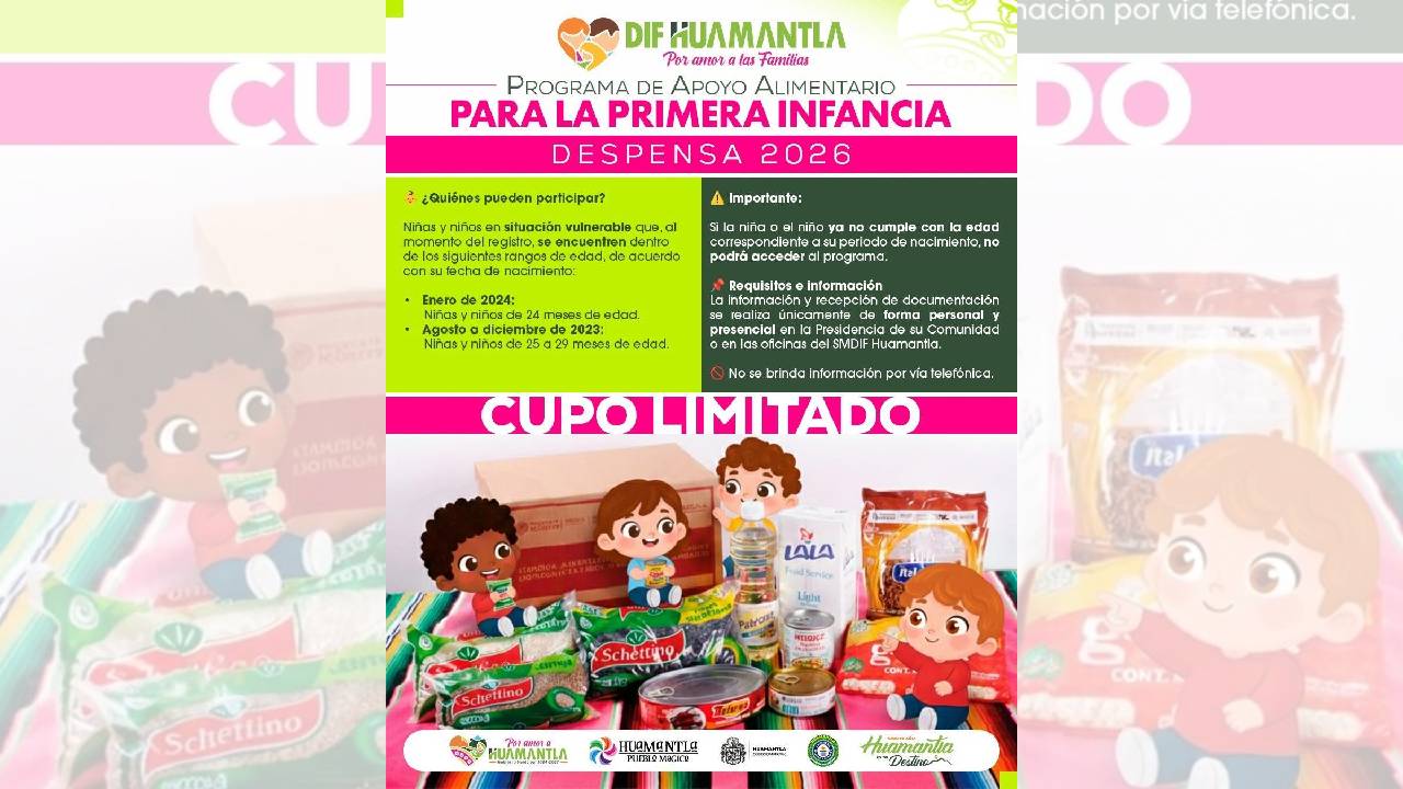 SMDIF Huamantla mantiene abierta orientación para integrarse al Programa de Apoyo Alimentario