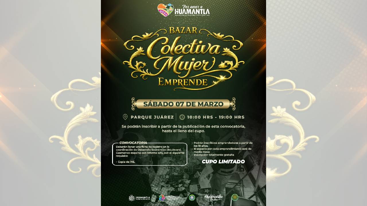 Convocan a Participar en el Bazar “Colectiva Mujer Emprende”