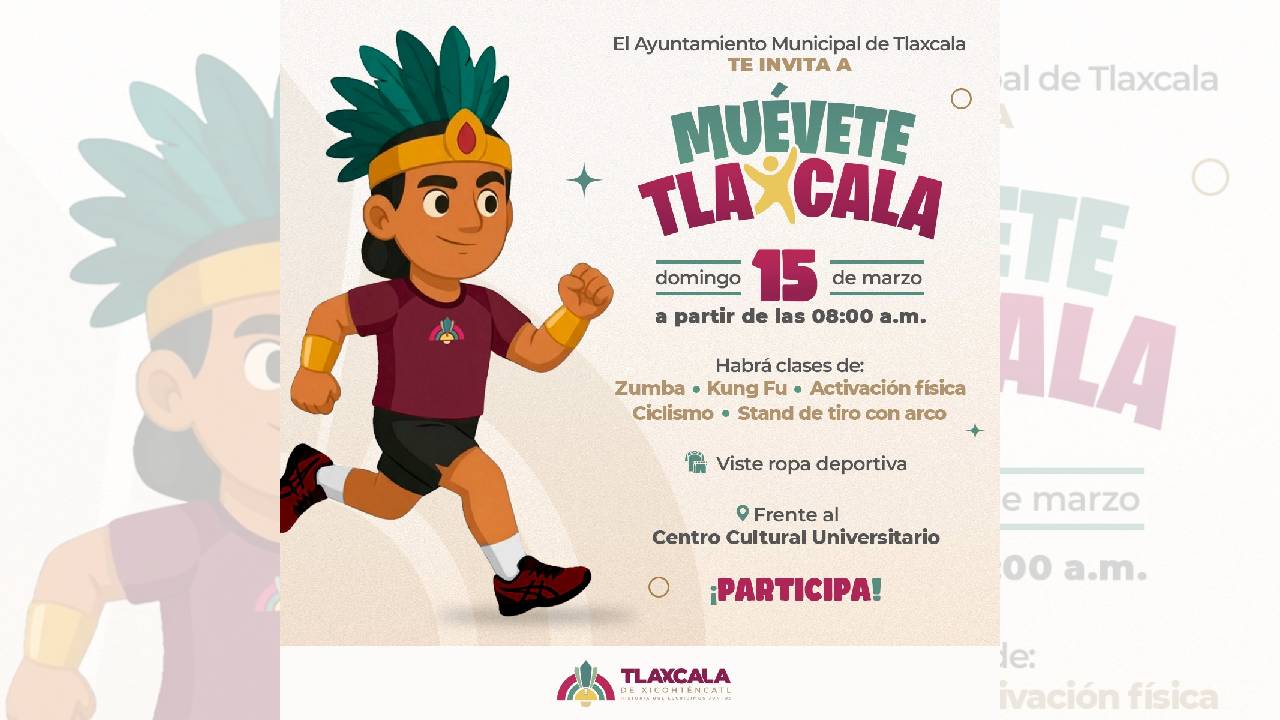 Invita Ayuntamiento de Tlaxcala a Disfrutar del Circuito Familiar “Muévete Tlaxcala” Este Domingo