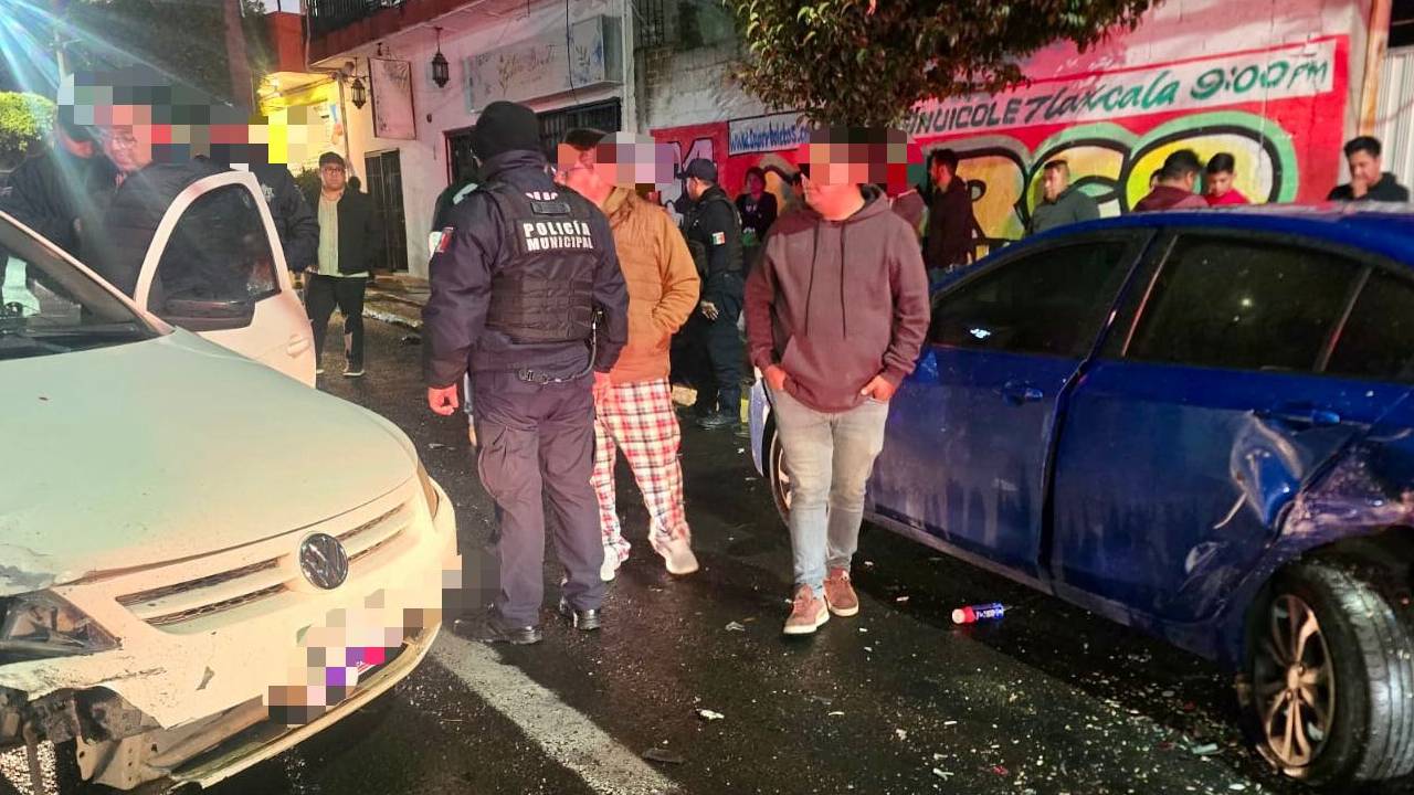Policía Municipal de Tlaxcala Controla Riña Tras Choque Entre Vehículos