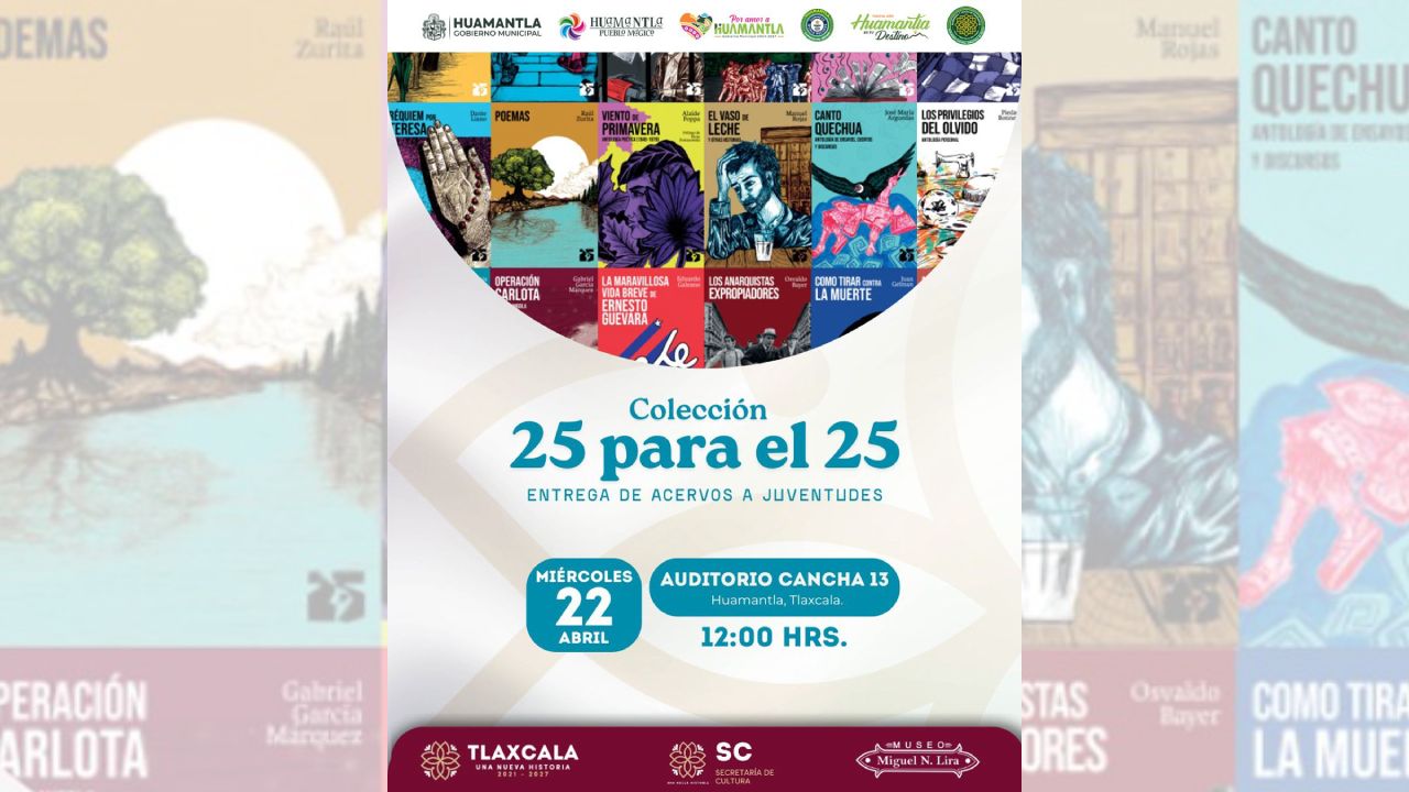 Huamantla impulsa el acceso a la lectura entre jóvenes con la entrega “25 para el 25”