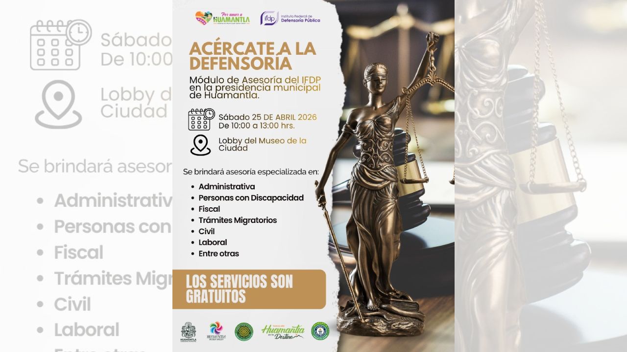 Huamantla acerca servicios gratuitos de defensoría pública a la ciudadanía