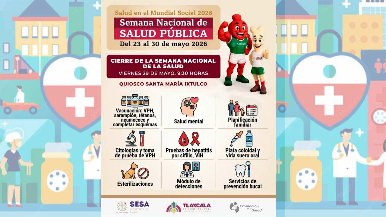 Gobierno municipal de Tlaxcala y sesa acercarán servicios médicos gratuitos en cierre de la semana de salud en Ixtulco