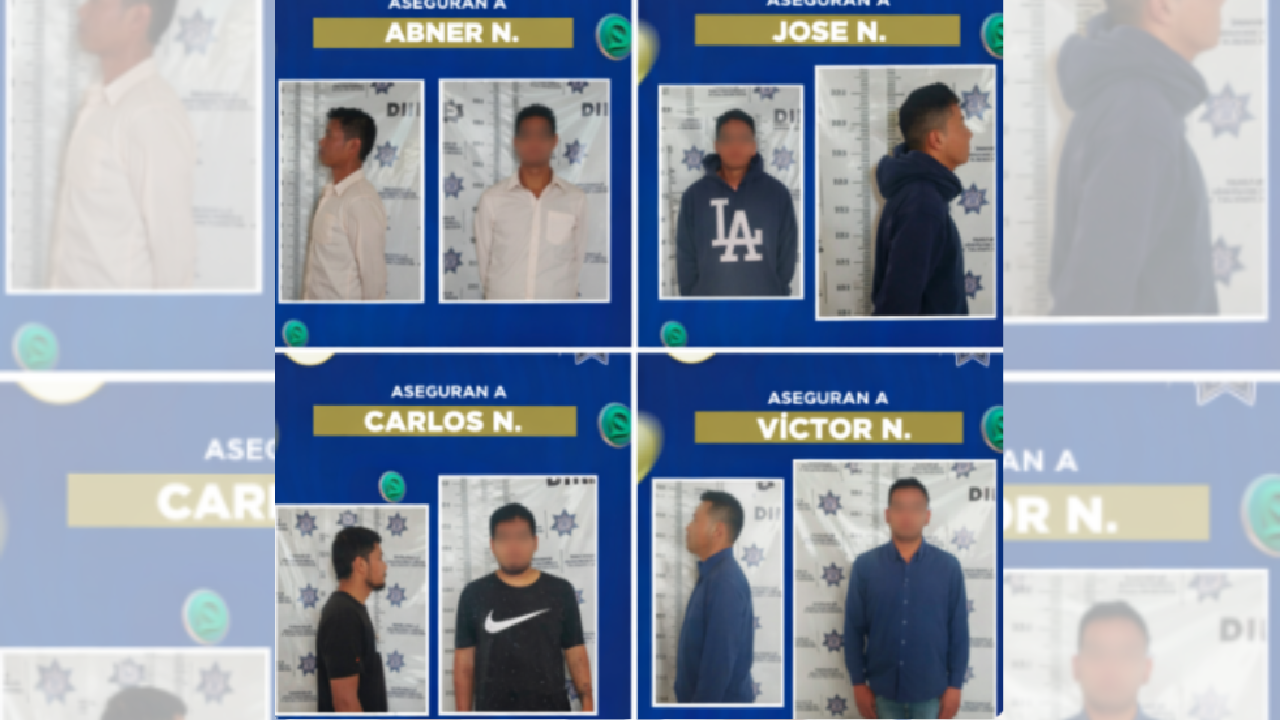 Detienen en Zacatelco a cuatro masculinos por probable narcomenudeo
