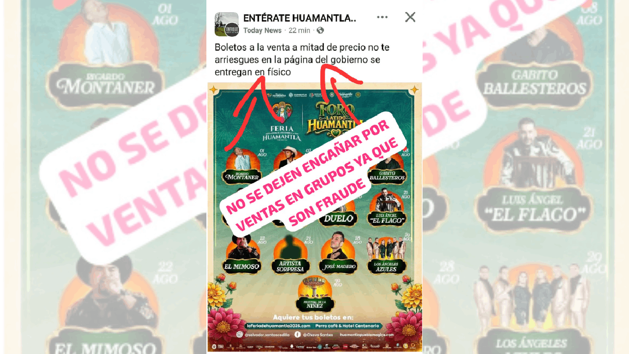Gobierno Municipal de Huamantla exhorta a adquirir boletos de la feria únicamente en los puntos oficiales