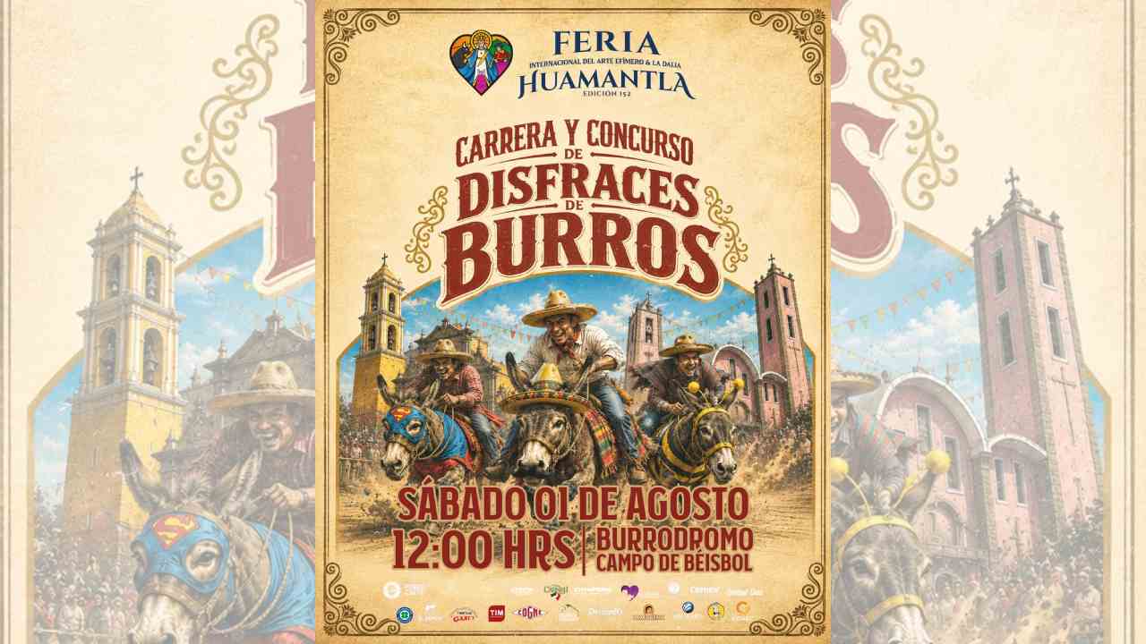 Todo listo para la carrera y concurso de disfraces de burros en la Feria de Huamantla 2026
