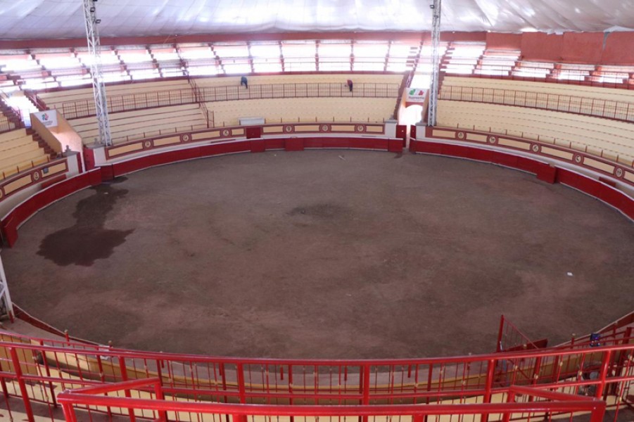 Remodelación de la plaza de toros “La Taurina” registra un avance del 80% @GobHuamantla