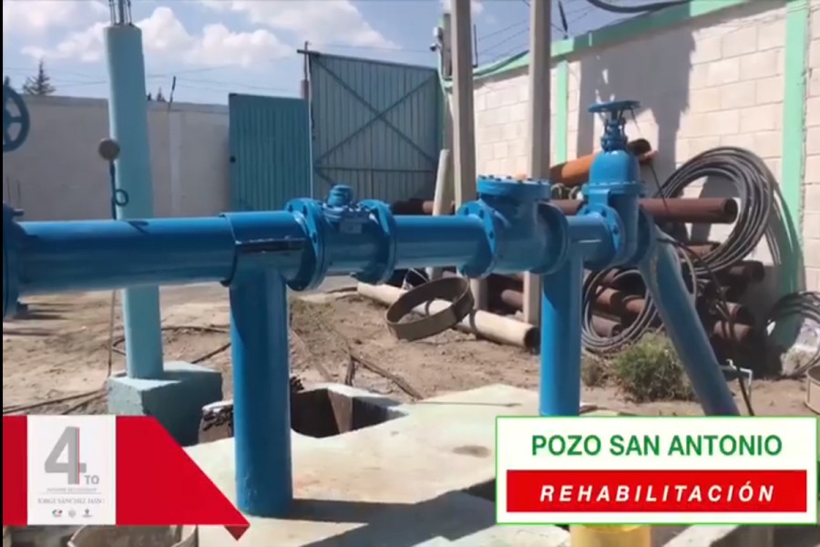 Huamantla rehabilita el pozo de agua San Antonio Cuarto Informe Huamantla Jorge Sánchez Jasso