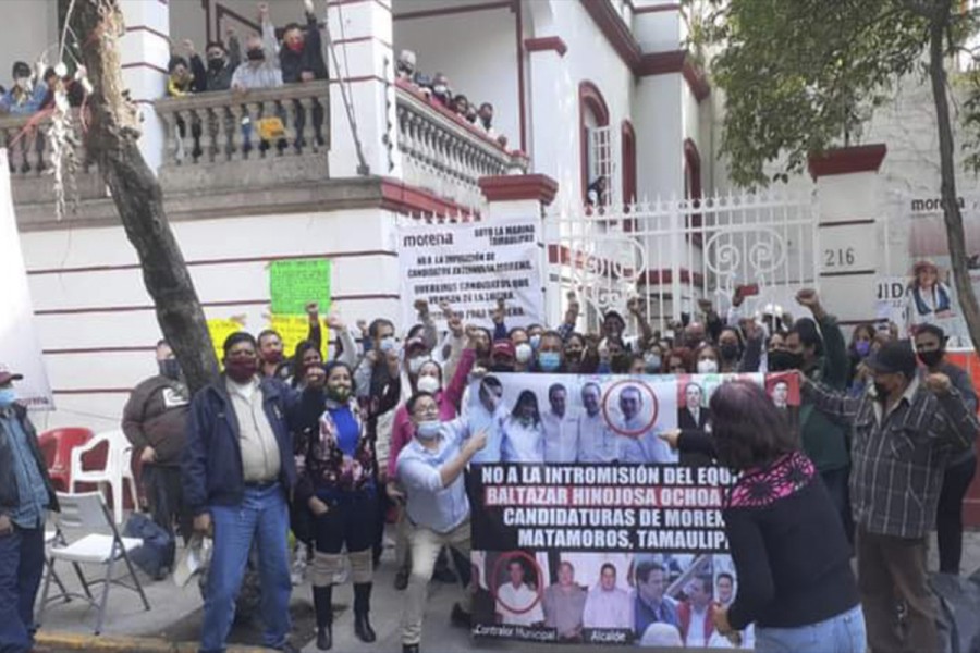Se manifiestan Morenistas por designación de Baltazar Hinojosa en Matamoros
