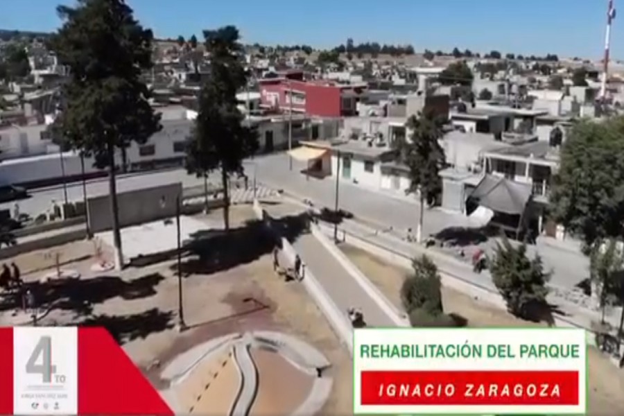 Rehabilitación del parque de Ignacio Zaragoza  Cuarto Informe Huamantla Jorge Sánchez Jasso