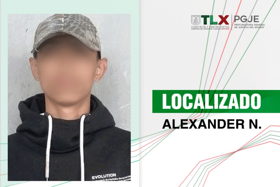 Localiza PGJE a Alexander N. reportado como desaparecido en Tlaxcala