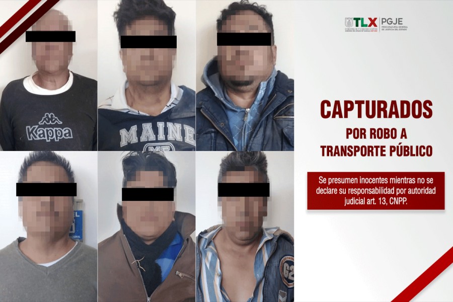 Captura PGJE a 6 integrantes de una banda delictiva dedicada al robo de unidades del transporte público